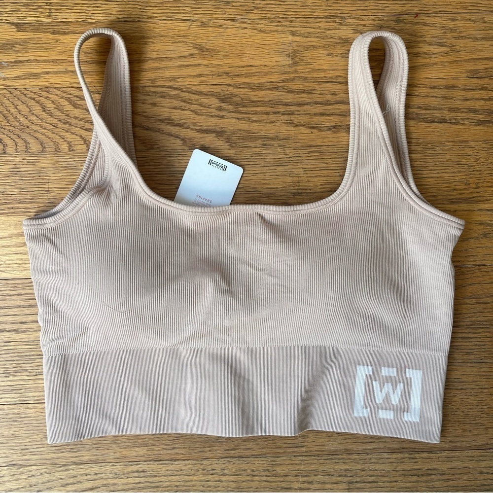NEW Wolford Shaping Athleisure Wire Free Sports Bra Desert Nude 4W1242 Large NWT